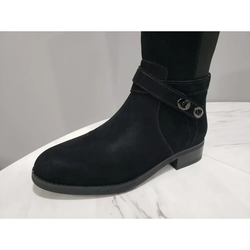 NEW NO BOX SIZE 7 Coach Leather Boots Essex Suede Saddle Stretch Tall Riding - Picture 6 of 7